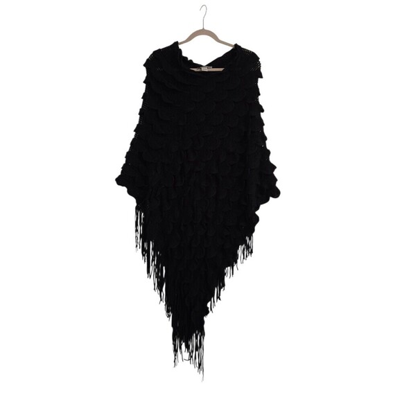 Andrew Marc Sweaters - Marc New York Poncho Andrew Marc Black OS Knit Sweater